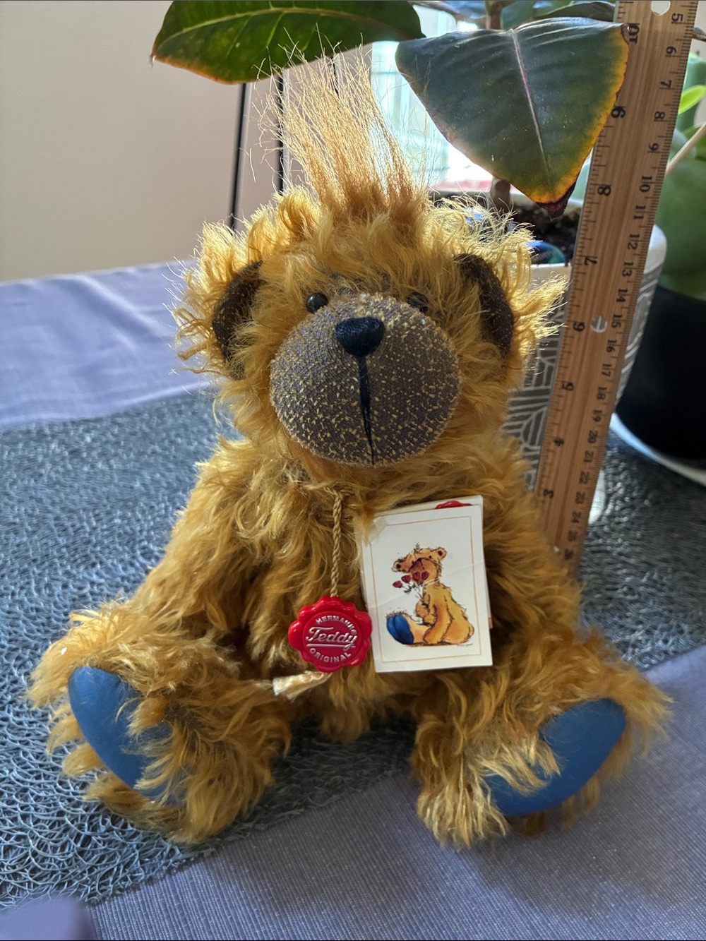 Hermann Golden Brown Teddy with Blue Feet